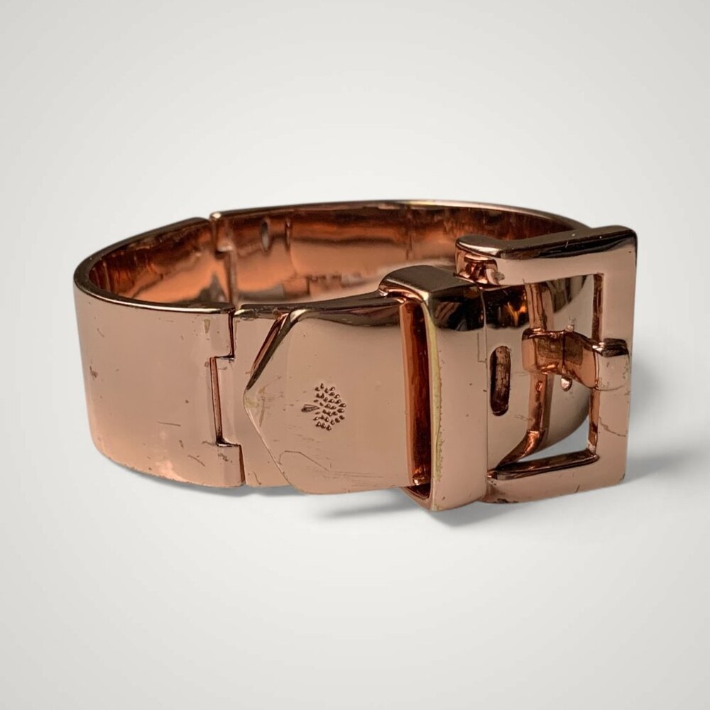 Mulberry Tillie Wide Rose Gold Metal Designer Belt Buckle Bracelet - Picture 4 of 4